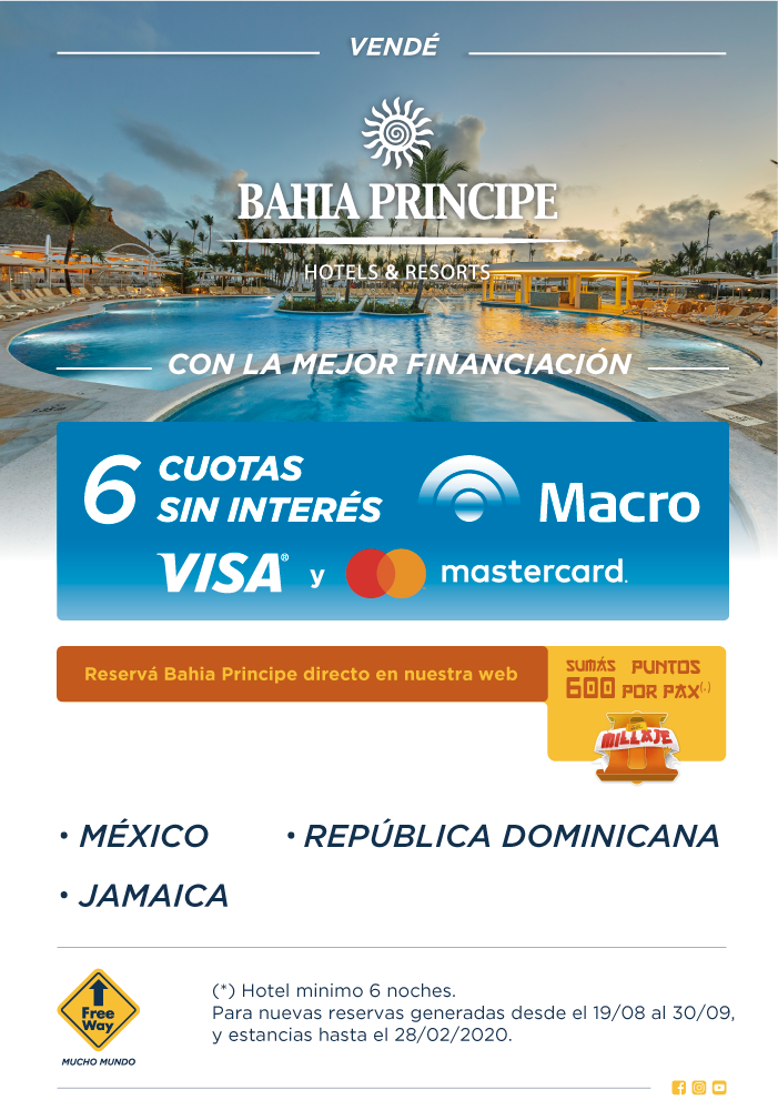 Bahia Principe en 6 cuotas sin inter�s con Macro